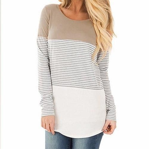 Striped Ladies Cotton T-Shirts, Sleeve Style : Full Sleeve