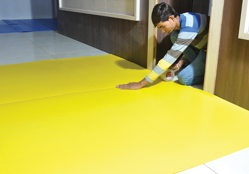 Highly Soft Plastic Pp Floor Protection Sheet, for Industrial Use, Shape : Square