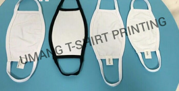  Cotton Sublimation Blank Face Mask, for Hospital, Pharmacy, rope length : 6imch