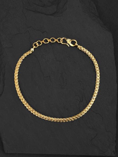 Sleek Serpentine Gold Plated Mens Bracelet