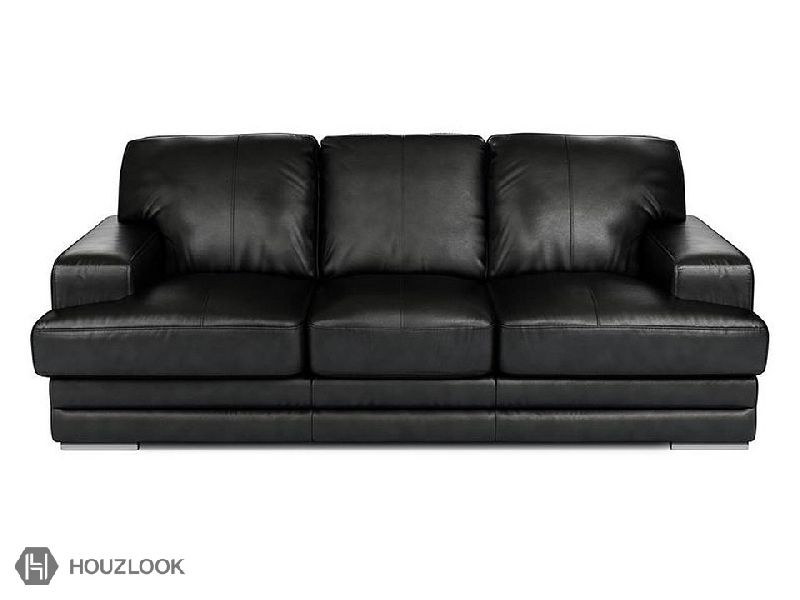 AmazeBlack 3 Seater Leather Sofa