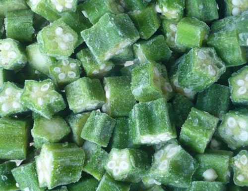 Organic Frozen Okra, Color : Green