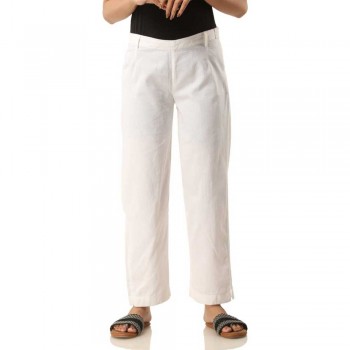Plain White Cotton Pants, Size : M, XL, XXL