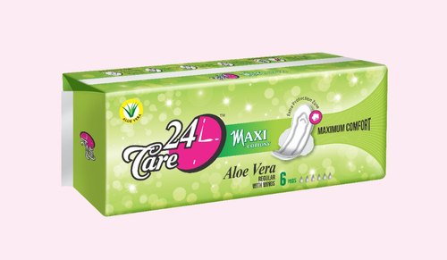 Cotton Aloe Vera Sanitary Napkin, Size : Standard