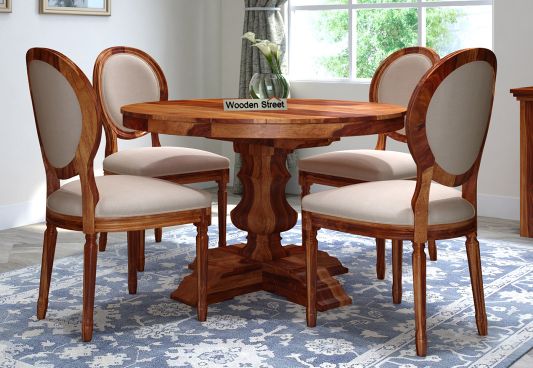 Wooden street dining table 4 deals seater