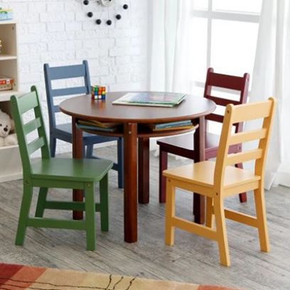 Dora Round Kids Table With 4 Chairs