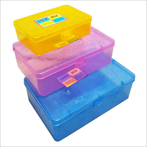 Plastic Lock Box, for Storage Use, Pattern : Plain