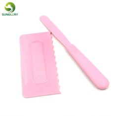 2 PCs Set Plastic Cake Spatulas Pastry Icing Comb Scrapper Cake Tools