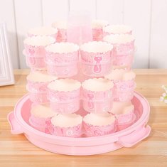 24 Cupcake Carrier Cake Carrier Holder Portable 3 Tier Cupcake Transporter Muffin Container