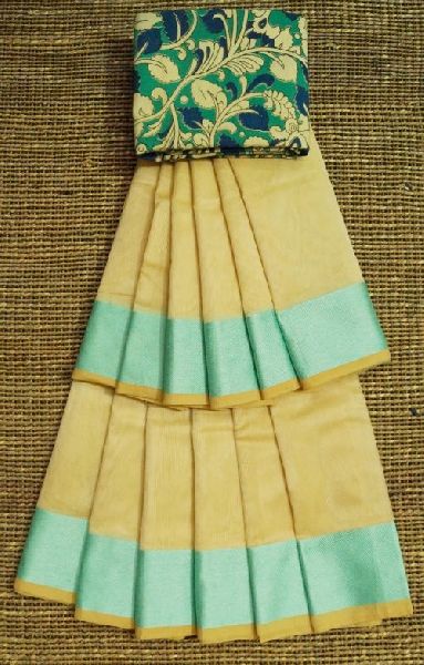 Cotton Banaras Plain Saree, Technics : Yarn Dyed
