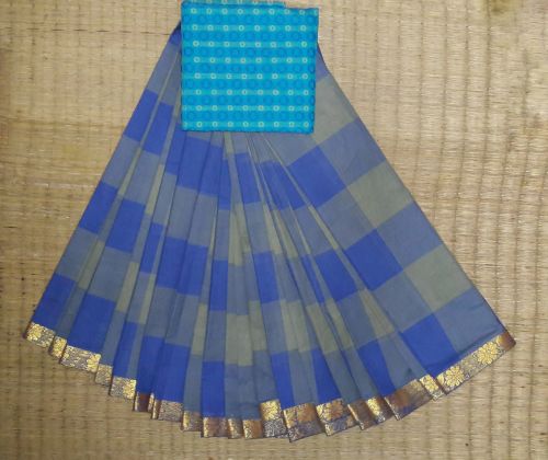 Chettinadu Cotton Sarees, for Anti-Wrinkle, Shrink-Resistant, Width : 5.5 M