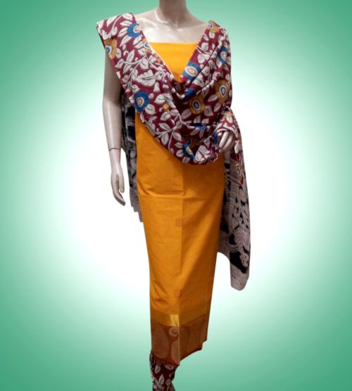 Cotton Chettinadu Dress Material, for Making Ladies Garments, Feature : Easy Washable, Skin-Friendly
