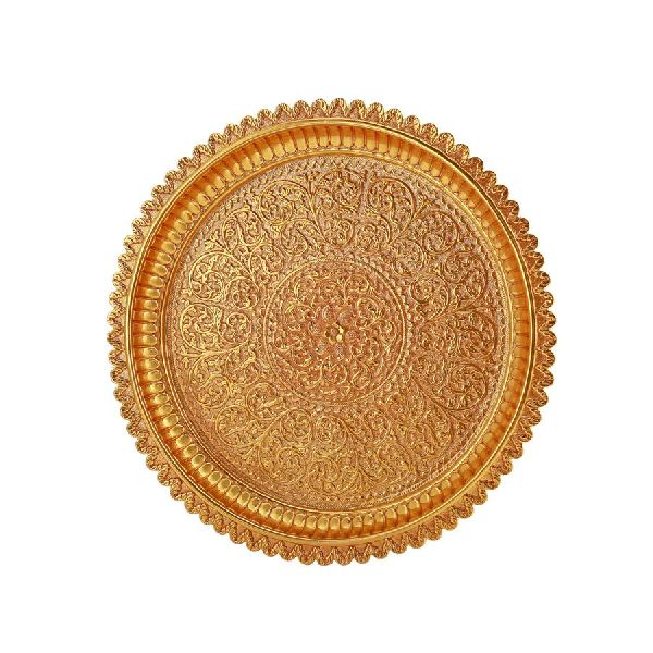 Gold Pooja Plate