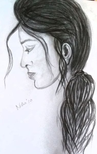 Beautiful Girl Face Portrait Pencil Drawing Stock Illustration 1428371105   Shutterstock
