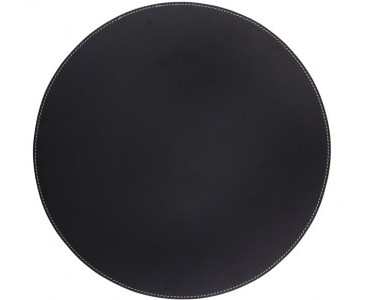 Black Leather Round Placemats