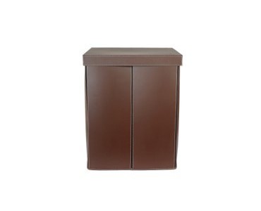 Brown Leather Foldable Laundry Box