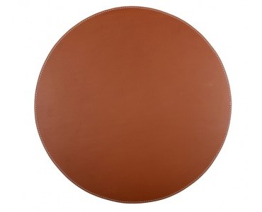 Cognac Leather Round Placemats