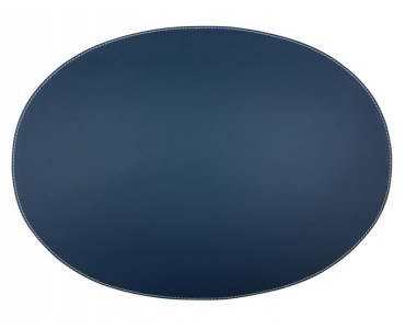Navy Blue Leather Oval Placemats