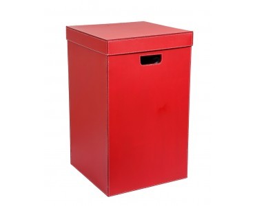 Red Leather Square Laundry Box, for Cloth Storage