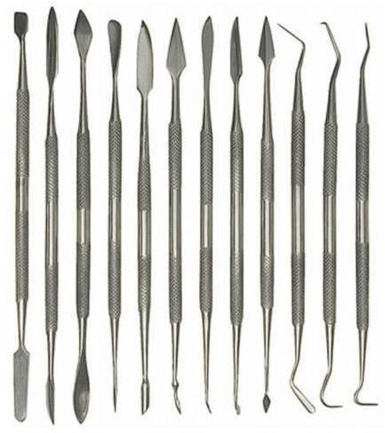 Stainless Steel Dental Wax Carvers, for Clinical Use, Pattern : Plain, Knurling