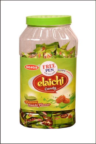 SARAS OVAL Brown Elaichi Candy, Packaging Type : Plastic Jar