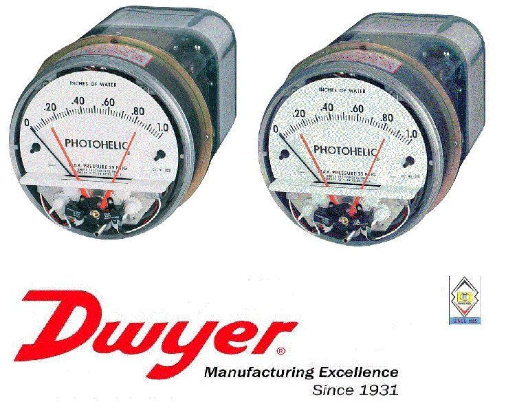 Dwyer A3003 Photohelic Pressure Switch Gages