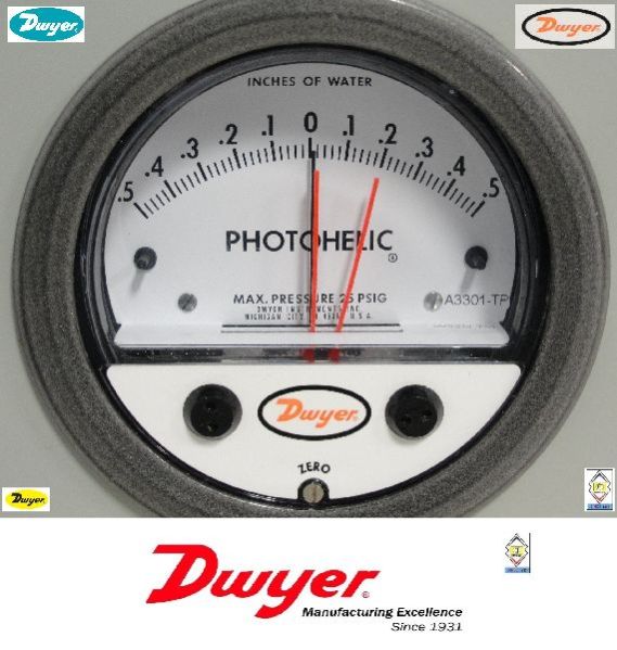 Dwyer A3003 Photohelic Pressure Switch Gages