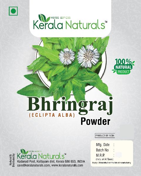 KERALA NATURALS BHRINGRAJ POWDER 50GM, for Anti-allergic, Conditioning, Hair Care, Strengthening