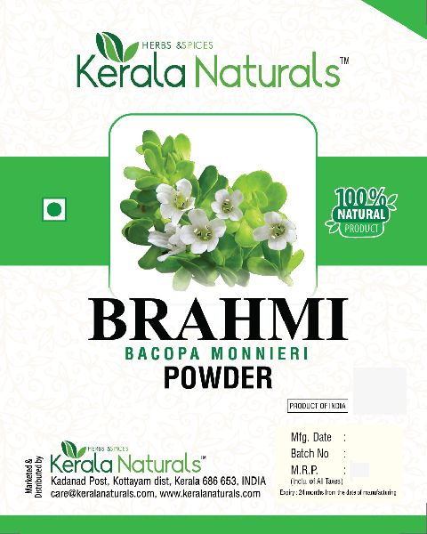 KERALA NATURALS BRAHMI POWDER 50GM, for HAIR CARE, Color : CREAM