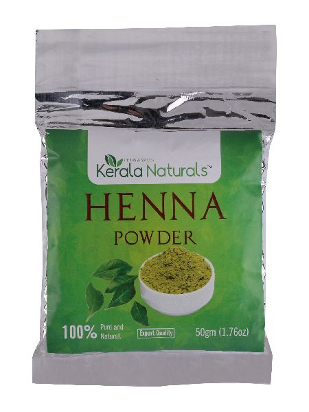 KERALA NATURALS HENNA POWDER 50GM, for Personal, Packaging Type : Plastic Packet