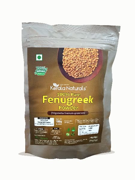 KERALA NATURALS PURE FENUGREEK POWDER 100GM, for HAIR SKIN, Packaging Type : Packets