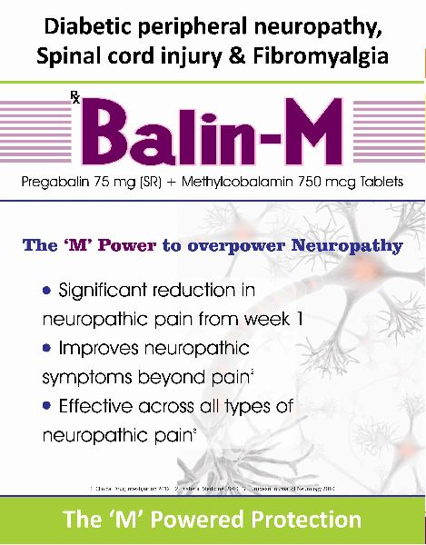 Balin-M Tablets, for Neuropathy Pain, Grade Standard : Medicine Grade