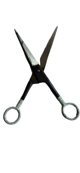 TAMANNA STAINLESS STEEL Plastic Aluminium BARBER FILE CUTTING SCISSORS, for Parlour, Size : 6inch