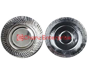 Round Silver Paper Plate, for Snacks, Feature : Disposable