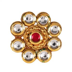 Amazing Golden Floral Kundan Ring