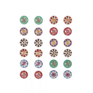 Shining Multi Color Button Style Earrings, for Garments, Feature : Easily Washable