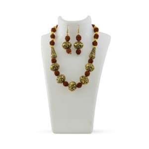 Rudraksha Gold Tone Jewelery Set, Size : Standard