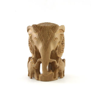 Polished Plain Sandalwood Elephant Idol, Color : Dark Brown