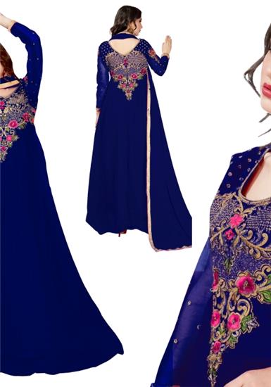 Blue Silk Gown, Size : M, XL