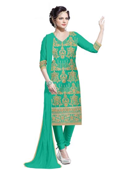 Green Chanderi Suit