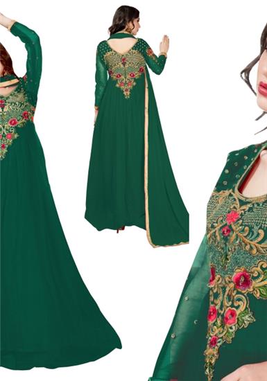 Green Silk Gown, Size : M