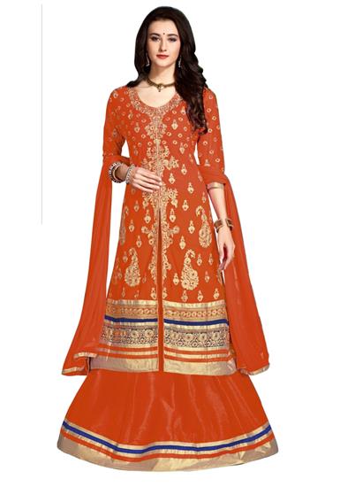 Orange Georgette Suit