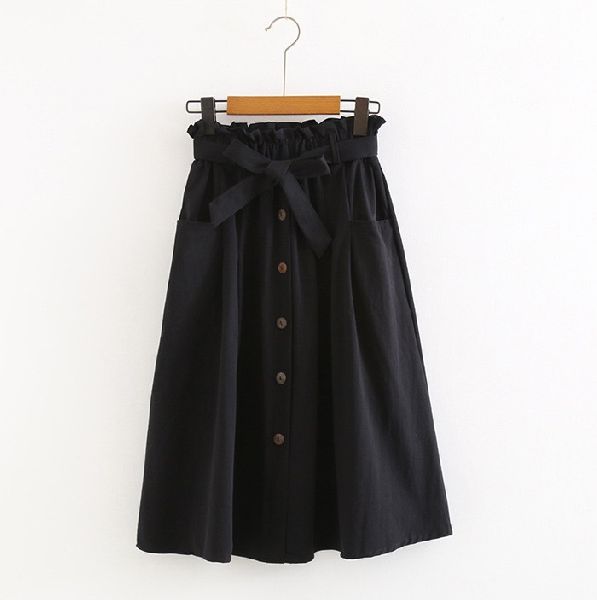 A Line Black Semi Formal Skirt, Technics : Attractive Pattern