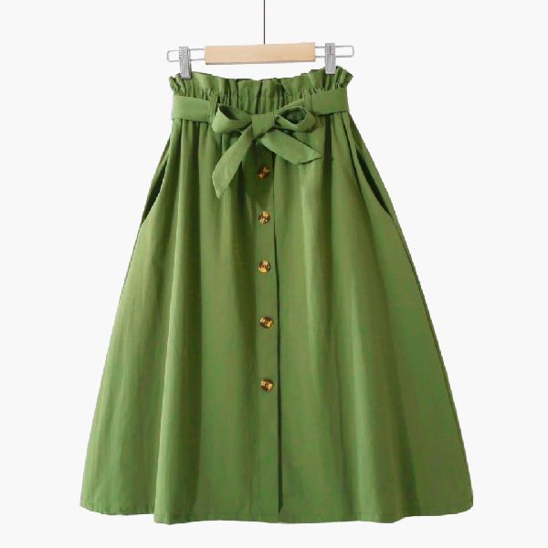 A Line Green semi formal skirt, Technics : Attractive Pattern