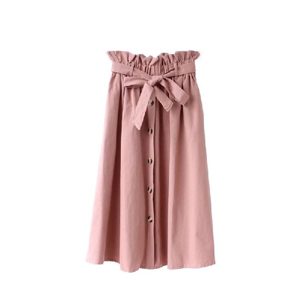 A Line Pink Semi Formal Skirt