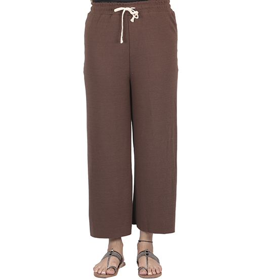 Comfortable Beige ankle casual Trouser, Technics : Yarn Dyed