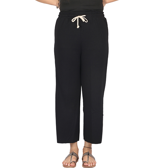 Comfortable Black ankle casual Trouser