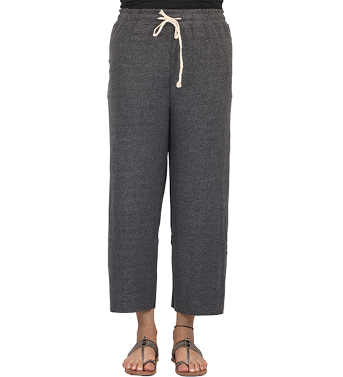 Comfortable Grey ankle casual Trouser, Technics : Yarn Dyed