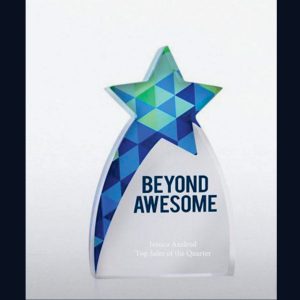 Polished Beyond Awesome Crystal Trophy, For Winning Award, Pattern : Plain