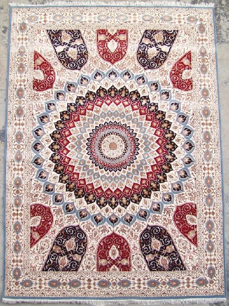 Rectangular Pure Wool Hand Knotted Indian Carpets, for Home, Size : 4x5feet, 6x7feet, 8x9feet